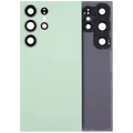 Back Cover Glass With Camera Lens For Samsung Galaxy S24 Ultra 5G (No Logo) (Aftermarket Plus) (Titanium Green)
