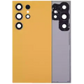 Back Cover Glass With Camera Lens For Samsung Galaxy S24 Ultra 5G (No Logo) (Aftermarket Plus) (Titanium Orange)