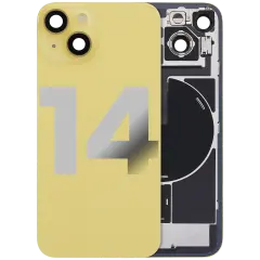 Back Glass w/ MagSafe Magnet & NFC & Flashlight Flex For iPhone 14 (Used OEM Pull: Grade A) (Yellow)