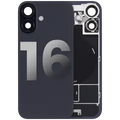 Back Glass w/ MagSafe Magnet & NFC & Flashlight Flex For iPhone 16 (Used OEM Pull: Grade B) (Black)