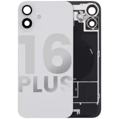 Back Glass w/ MagSafe Magnet & NFC & Flashlight Flex For iPhone 16 Plus (Used OEM Pull: Grade B) (White)