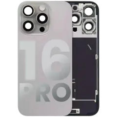 Back Glass w/ MagSafe Magnet & NFC & Flashlight Flex For iPhone 16 Pro (Used OEM Pull: Grade A) (Natural Titanium)