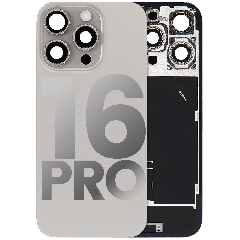 Back Glass w/ MagSafe Magnet & NFC & Flashlight Flex For iPhone 16 Pro (Used OEM Pull: Grade B) (Natural Titanium)