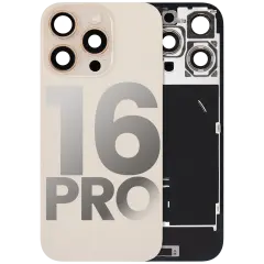 Back Glass w/ MagSafe Magnet & NFC & Flashlight Flex For iPhone 16 Pro (Used OEM Pull: Grade B) (Desert Titanium)