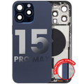 Back Housing W/ Small Parts For iPhone 15 Pro Max (EU / Global Version) (Used OEM Pull: Grade A) (Blue Titanium)