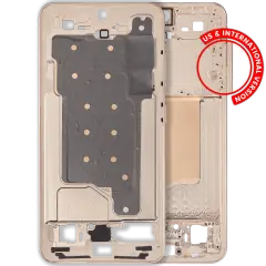 Mid-Frame Housing For Samsung Galaxy S25 5G (US & International Version) (Pink Gold)