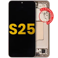 OLED Assembly With Frame For Samsung Galaxy S25 5G (US & International) (Refurbished) (Pink Gold)