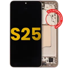 OLED Assembly With Frame For Samsung Galaxy S25 5G (US & International) (Refurbished) (Pink Gold)