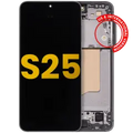 OLED Assembly With Frame For Samsung Galaxy S25 5G (US & International) (Refurbished) (Silver Shadow)