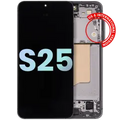 OLED Assembly With Frame For Samsung Galaxy S25 5G (US & International) (Service Pack) (Silver Shadow)