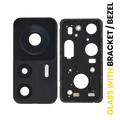 Back Camera Lens With Bracket / Bezel Fo Xiaomi 12T (2 Piece Set) (Black)