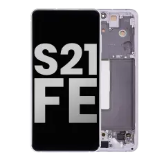 OLED Assembly With Frame For Samsung Galaxy S21 FE 5G (US & International) (Used OEM Pull: Grade B/C) (Lavender)