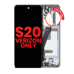 OLED Assembly With Frame For Samsung Galaxy S20 5G (Verizon 5G UW Frame Only) (Aftermarket Plus) (Cloud White)