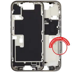 Mid-Frame Housing W/ Small Parts For iPhone 16 Pro (EU / Global Version) (Used OEM Pull: Grade A) (Natural Titanium)
