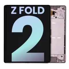 Inner OLED Assembly With Frame For Samsung Galaxy Z Fold 2 5G (US & International) (Service Pack) (Mystic Bronze With Gold Hinge)