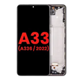 OLED Assembly With Frame For Samsung Galaxy A33 5G (A336 / 2022) (Aftermarket Plus) (Black)