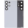 Back Cover Glass With Camera Lens For Samsung Galaxy S25 Ultra 5G (No Logo) (Aftermarket Plus) (Titanium Silver Blue)