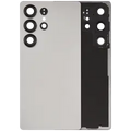 Back Cover Glass With Camera Lens For Samsung Galaxy S25 Ultra 5G (No Logo) (Aftermarket Plus) (Titanium White Silver)