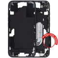 Mid-Frame Housing W/ Small Parts For iPhone 16 (EU / Global Version) (Used OEM Pull: Grade A) (Black)