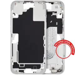 Mid-Frame Housing W/ Small Parts For iPhone 16 Plus (EU / Global Version) (Used OEM Pull: Grade A) (White)