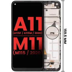 LCD Assembly With Frame For Samsung Galaxy A11 (A115F/ A115M / 2020) / M11 (M115 /2020) (International Version) (Aftermarket Plus) (All Colors)
