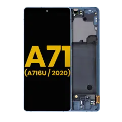 OLED Assembly With Frame For Samsung Galaxy A71 5G (A716U / 2020) (Refurbished) (Prism Cube Blue)