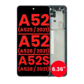 OLED Assembly With Frame For Samsung Galaxy A52 4G (A525 / 2021) / A52 5G (A526 / 2021) / A52S 5G (A528 / 2021) (6.36") (Aftermarket Plus) (Awesome Blue)