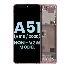 OLED Assembly With Frame For Samsung Galaxy A51 5G (A516 / 2020) (Non-Verizon 5G UW Frame) (Service Pack) (Prism Cube Pink)