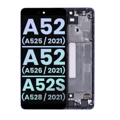 OLED Assembly With Frame For Samsung Galaxy A52 4G (A525 / 2021) / A52 5G (A526 / 2021) / A52S 5G (A528 / 2021) (Service Pack) (Awesome Violet)