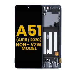 OLED Assembly With Frame For Samsung Galaxy A51 5G (A516 / 2020) (Non-Verizon 5G UW Frame) (Refurbished) (Prism Cube Black)