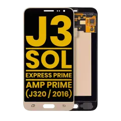OLED Assembly Without Frame For Samsung Galaxy J3 (J320 / 2016) / Sol 4G / Express Prime / Amp Prime (Refurbished) (Gold)