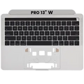 Top Case with Keyboard (ANSI US) For MacBook Pro 13" A1706 (2016-2017) (Used OEM Pull: Grade A) (Silver)