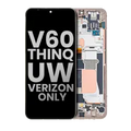 OLED Assembly With Frame For LG V60 ThinQ 5G UW (Verizon 5G UW Frame Only) (Used OEM Pull: Grade B/C) (Classy Blue / Gold Frame)