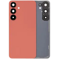 Back Cover Glass With Camera Lens For Samsung Galaxy S25 Plus 5G (No Logo) (Aftermarket Plus) (Coral Red)
