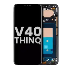 OLED Assembly With Frame For LG V40 ThinQ (Used OEM Pull: Grade A) (Black)