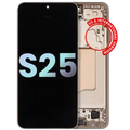 OLED Assembly With Frame For Samsung Galaxy S25 5G (US & International) (Service Pack) (Pink Gold)