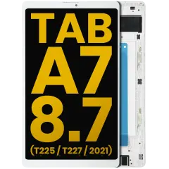 LCD Assembly With Frame For Samsung Galaxy Tab A7 Lite 8.7" (T225 / T227) (2021) (Cellular Version) (Refurbished) (White)