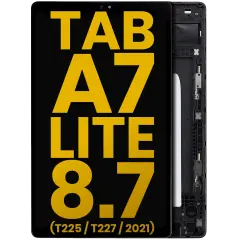 LCD Assembly With Frame For Samsung Galaxy Tab A7 Lite 8.7" (T225 / T227) (2021) (Cellular Version) (Refurbished) (Black)