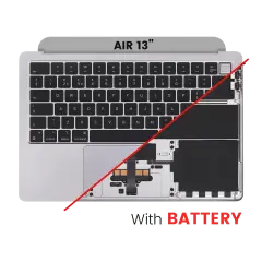 Top Case with Battery and Keyboard (ISO UK) For MacBook Air 13" A2681 (2022) (Used OEM Pull: Grade B/C) (Silver)
