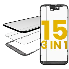 3 in 1 (Glass With OCA Pre-Installed + Frame) For iPhone 15 (OCA Master)