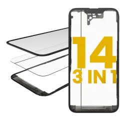 3 in 1 (Glass With OCA Pre-Installed + Frame) For iPhone 14 (OCA Master)