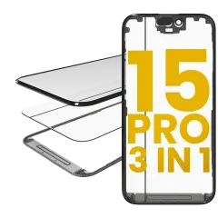 3 in 1 (Glass With OCA Pre-Installed + Frame) For iPhone 15 Pro (OCA Master)