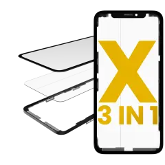 3 in 1 (Glass With OCA Pre-Installed + Frame) For iPhone X (OCA Master)