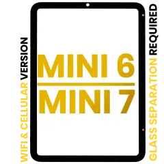Digitizer For iPad Mini 6 (2021) / Mini 7 (2024) (WiFi / Cellular) (OCA Pre-Installed & Glass Separation Required) (Premium) (All Colors)