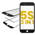 3 in 1 (Front Glass + Frame + OCA Pre-Installed) For iPhone 5S (Black) (2 Pack)