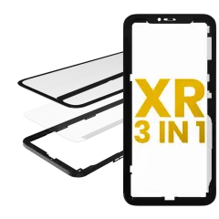 3 in 1 (Glass With OCA Pre-Installed + Frame) For iPhone XR (OCA Master) (2 Pack)