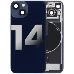 Back Glass w/ MagSafe Magnet & NFC & Flashlight Flex For iPhone 14 (Used OEM Pull: Grade B) (Midnight)