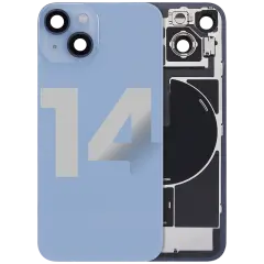 Back Glass w/ MagSafe Magnet & NFC & Flashlight Flex For iPhone 14 (Used OEM Pull: Grade B) (Blue)