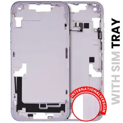 Mid-Frame Housing W/ Small Parts For iPhone 14 Plus (EU / Global Version) (Used OEM Pull: Grade A) (Purple)