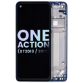 LCD Assembly With Frame For Motorola One Action (XT2013-1 / XT2013-2 / XT2013-4 / 2019) (Genuine OEM) (Denim Blue)